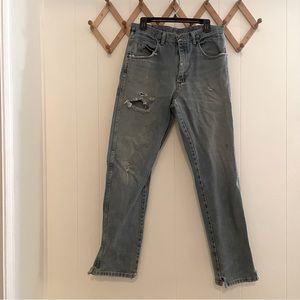 Wrangler destroyed distressed vintage denim jeans